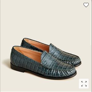 J.Crew Winona loafers in croc-embossed leather